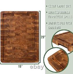 Cutting Grain Board Wood Heavy Duty Wooden Chopping Board Butcher Large 20 15
