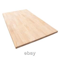 D Unfinished Hevea Solid Wood Butcher Block Countertop With Eased Edge Yellow
