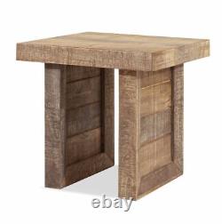 Decorative Solid Wood Butcher Block Style End or Side Table