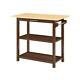 Designs2go Three-tier Butcher Block Kitchen Island With Drawer In Mahogany Wood
