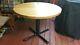 Dining Round Wood Table-42 With Oak Butcher Block Top And Iron Pedestal