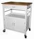 Ehemco Kitchen Island With Natural Butcher Block Bamboo Top In White Base