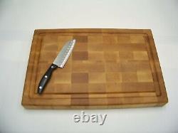 EX Large Hard Maple End Grain Butcher Block With Juice Groove & Anti-Skid Pads