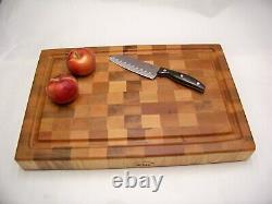 EX Large Hard Maple End Grain Cutting Board, Butcher Block with Juice Groove
