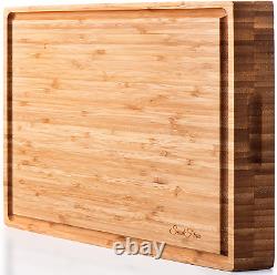EXTRA LARGE Organic Bamboo Cutting Board & Thick Butcher Block WithJuice Groove