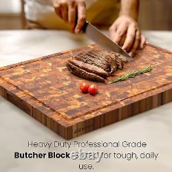 End Grain Butcher Block Cutting Board 1.5 Thick. Made of Teak Wood and Con