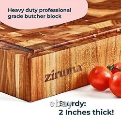 End Grain Butcher Block Cutting Board 2 Thick Made of Teak Wood and Condition