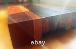 End-Grain Butcher Block Cutting Board heavy White oak and mahogany (8 x 10 x 2)