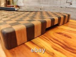 End Grain Cutting Board 10.5in x 16in 1 3/8 Thick Butcher Block Chopping