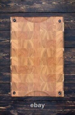 End Grain Cutting Board, Butcher Block Cutting Board 17x11x2In, 43x27x5cm