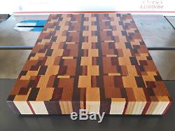 End Grain Cutting board, Made of Hardwoods, Butcher Block Look, Food Safe Finish