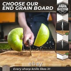 End Grain Oak Wood Cutting Board Butcher Large Block for Meat Veggies Fruits