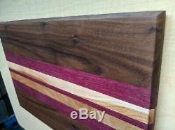 Exotic Wooden Cutting Board Black Walnut, Purple Heart, Birch Hard Wood