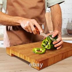 Extra Large 16x12 Wooden Cutting Board In Oak Wood End Grain Board, Butcher Block