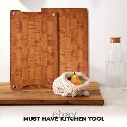 Extra Large 16x12 Wooden Cutting Board In Oak Wood End Grain Board, Butcher Block