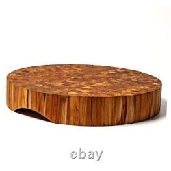 Extra Large 18 x 18 Round End Grain Butcher Block Cutting Board 3 Thick