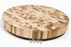 Extra Large 18 x 2 Inches Canadian Maple Round End Grain Chopping Butcher Block