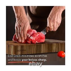 Extra Large End Grain Butcher Block Cutting Board 2 Thick Made of Teak Woo