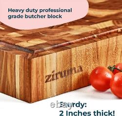 Extra Large End Grain Butcher Block Cutting Board 2 Thick Made of Teak Wood