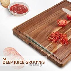 Extra Large Wood Cutting Board 24 x 18 Inch, 1.2 Inches Thick Butcher Block