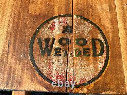 Fantastic Antique Butcher Block Wood Welded 24 1/4 Square 15 3/4 Thick HEAVY