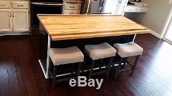 Forever Joint Maple Walnut Mix Butcher Block Top 1-1/2x36x 72 Wood Island Top