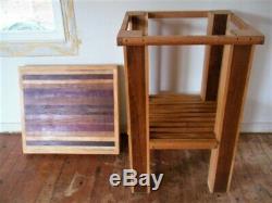 HANDMADE Butcher Block TABLE with REMOVABLE Cutting Board TOP Home KITCHEN ISLAND