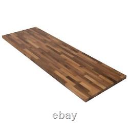 HARDWOOD REFLECTIONS Butcher Block Countertop 4'Lx25D Solid Wood Unfinished