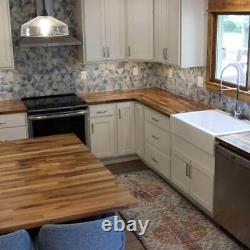 HARDWOOD REFLECTIONS Butcher Block Countertop 4'Lx25D Solid Wood Unfinished