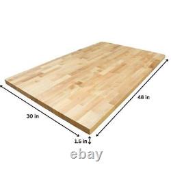 HARDWOOD REFLECTIONS Butcher Block Countertop 48x30x1.5 Unfinished Birch Wood