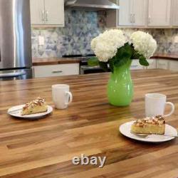 HARDWOOD REFLECTIONS Butcher Block Countertop 50L x 25D x 1.5T Wood Walnut