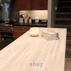 HARDWOOD REFLECTIONS Butcher Block Countertop with Eased Edge Unfinished Maple