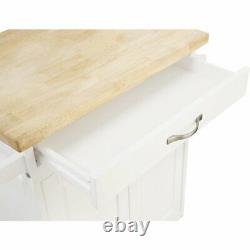 HOT NEW Kitchen Island Cart with Drawer, Spice Rack, Towel Bar, Butcher Block