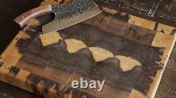 Handmade Black Limba Butcher Block Cutting Board, End Grain Chopping Board
