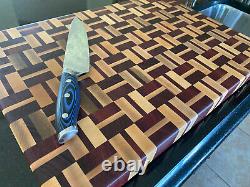 Handmade Large End Grain Cutting Board Butcher Block Chopping 22 X 14 X 2