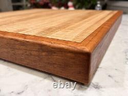 Handmade Maple and Cherry Cutting Board Butcher Block Charcuterie Board
