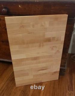 Handmade and Finished Large Birch Butcher Block Solid Wood 25 X 18 X 1.5