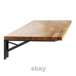 Hardwood 4 ft. L x 20 in. D x 1.25 in. T Butcher Block Folding Countertop in