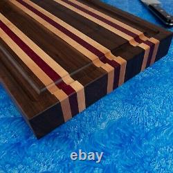 Hardwood Cutting Board Butcher Block With Juice Groove & Silicone Feet