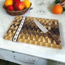 Hardwood Cutting Board End Grain Hand Crafted Butcher block 16.5 X 11X 1.25