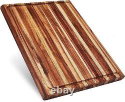 Heavy Duty XXL Thick Edge Grain Teak Wood Cutting Board Butcher Chopping Block