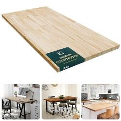 Hevea Solid Wood Butcher Block Countertop, Unfinished Butcher Block Table Top