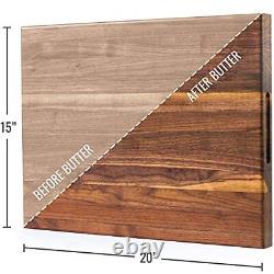 Home Dark Walnut Wood Cutting Board for Kitchen Butcher Block Chopping Board