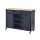Home Decorators Collection Midnight Kitchen Cart With Butcher Block Top