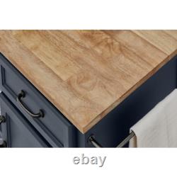 Home Decorators Collection Midnight Kitchen Cart With Butcher Block Top