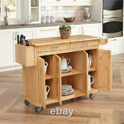 Home Styles Furniture Kitchen Cart with Breakfast Bar in Natural