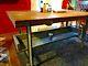 Industrial Kitchen Island / Table. 2 3/4'' Thick Wood. Butcher Block Work Table