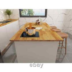 Interbuild Butcher Block Countertop 6' Sink Compatibility Solid Wood Golden Teak