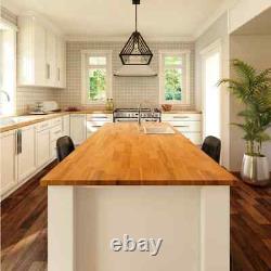 Interbuild Butcher Block Countertop 6' Sink Compatibility Solid Wood Golden Teak