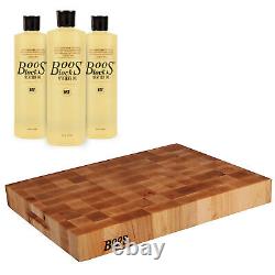 John Boos Block Reversible Wood Chopping Block Bundle with Mystery Oil (3 Pack)